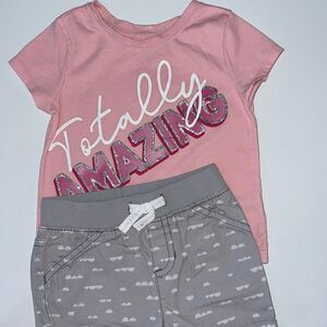 Girls Pink and Gray Matching Set